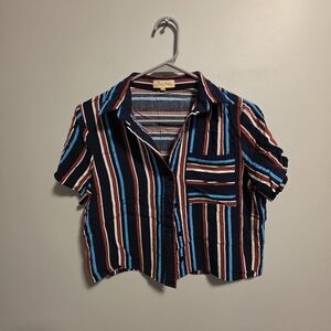 Love Notes Multicolor Striped Cropped Shirt